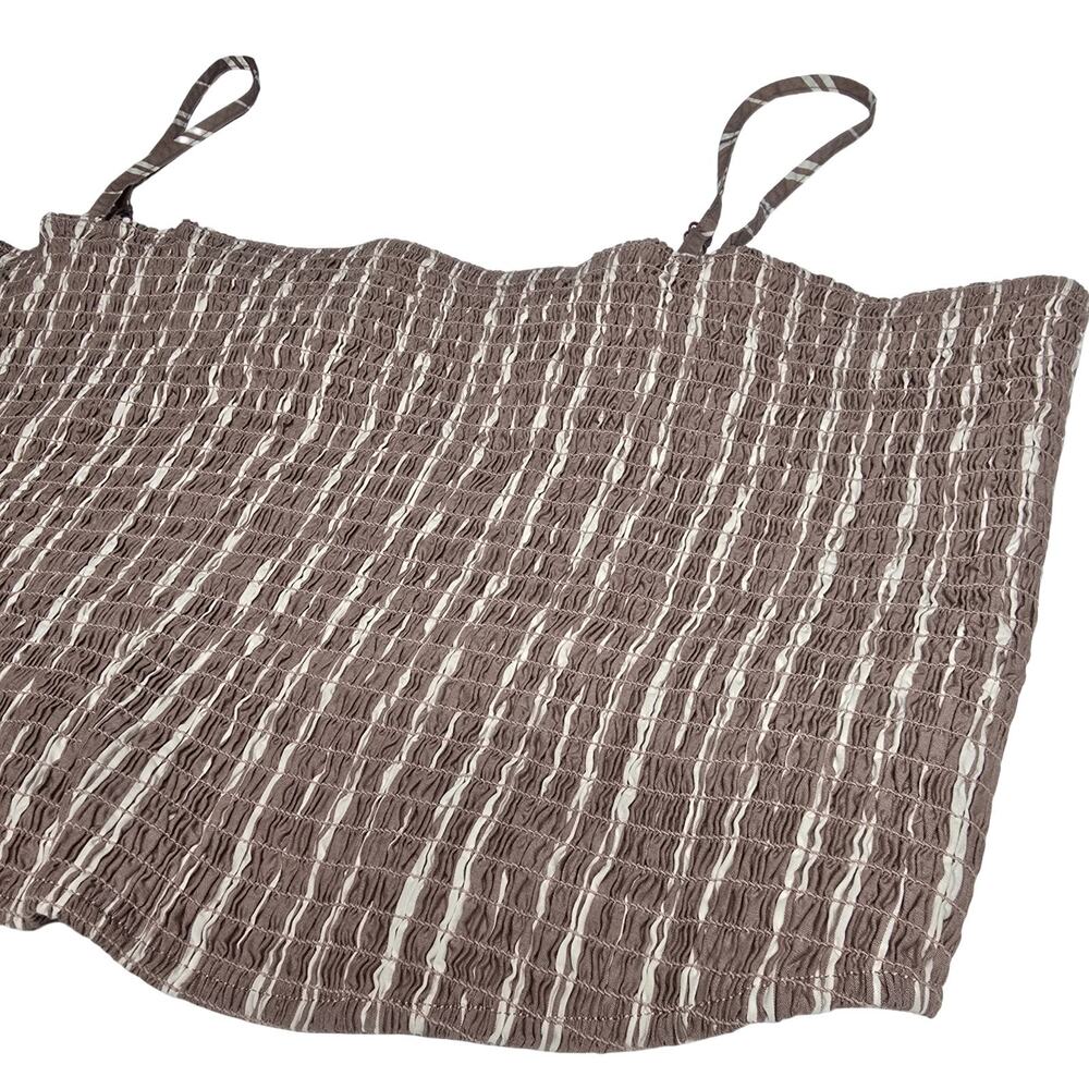 American Eagle Smocked Brown Stripe Cami XXL Coquette Y2K Top